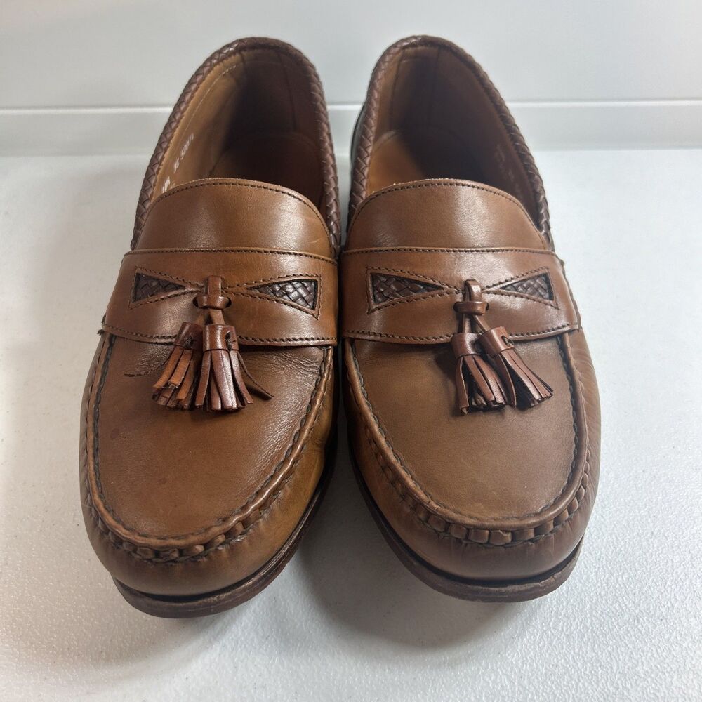 Allen Edmonds Men’s Shoes Size 10.5 EEE Tassel Loafers USA Made Brown Braided - Picture 2 of 12